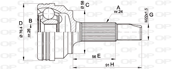Joint Kit, drive shaft (CVJ5379.10)