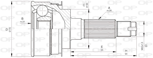 Joint Kit, drive shaft (CVJ5136.10)