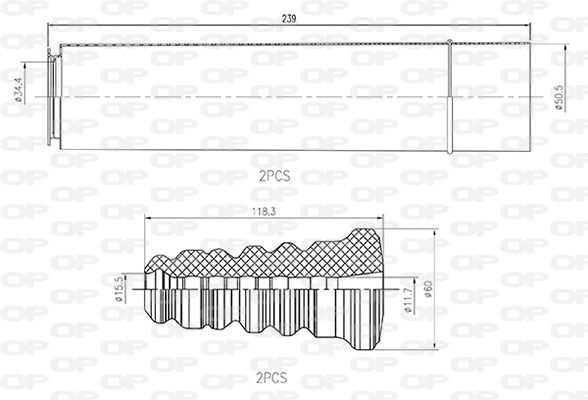 Dust Cover Kit, shock absorber (DCK5037.04)