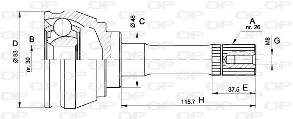 Joint Kit, drive shaft (CVJ5569.10)