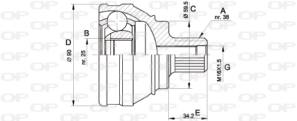 Joint Kit, drive shaft (CVJ5117.10)
