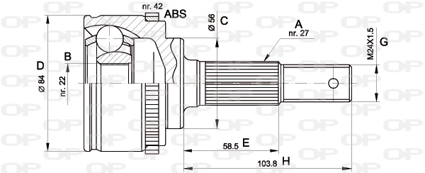 Joint Kit, drive shaft (CVJ5165.10)