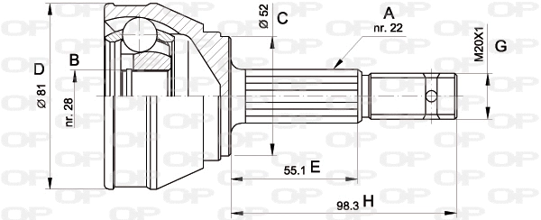 Joint Kit, drive shaft (CVJ5025.10)