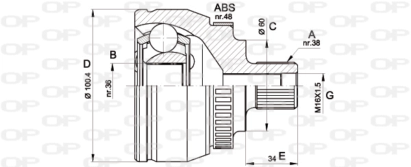 Joint Kit, drive shaft (CVJ5516.10)