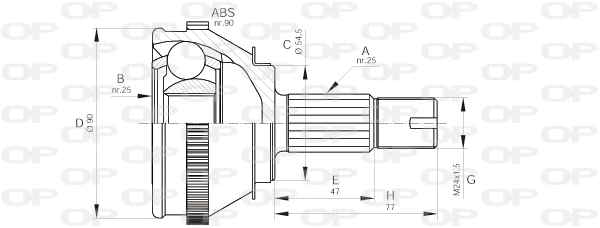 Joint Kit, drive shaft (CVJ5093.10)