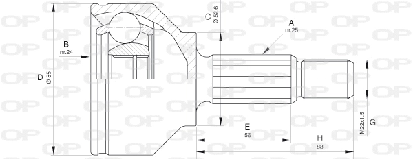 Joint Kit, drive shaft (CVJ5644.10)