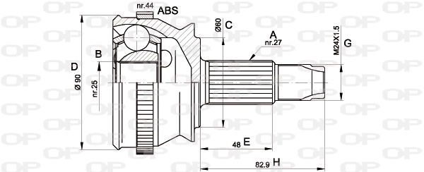 Joint Kit, drive shaft (CVJ5155.10)