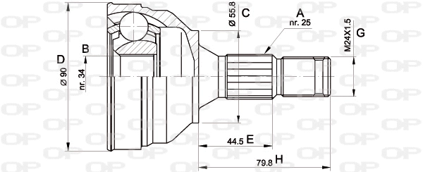 Joint Kit, drive shaft (CVJ5141.10)