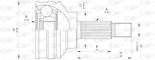 Joint Kit, drive shaft (CVJ5599.10)