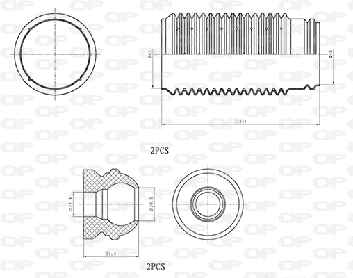 Dust Cover Kit, shock absorber (DCK5018.04)