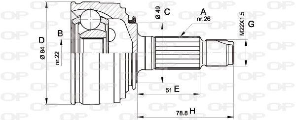 Joint Kit, drive shaft (CVJ5219.10)