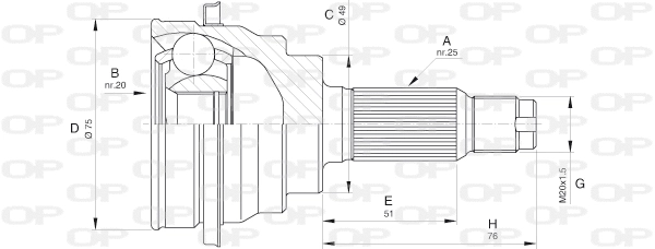 Joint Kit, drive shaft (CVJ5585.10)