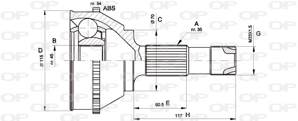 Joint Kit, drive shaft (CVJ5131.10)