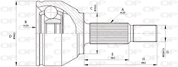 Joint Kit, drive shaft (CVJ5681.10)