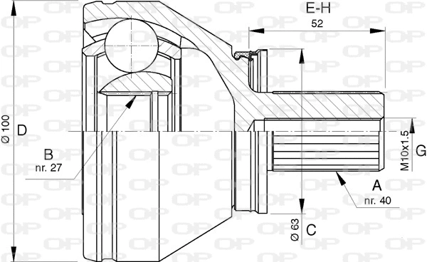 Joint Kit, drive shaft (CVJ5744.10)