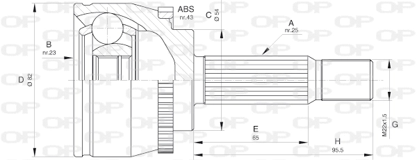 Joint Kit, drive shaft (CVJ5601.10)