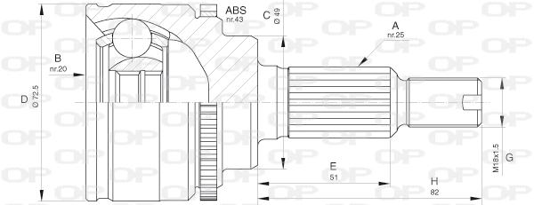 Joint Kit, drive shaft (CVJ5657.10)