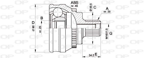 Joint Kit, drive shaft (CVJ5119.10)