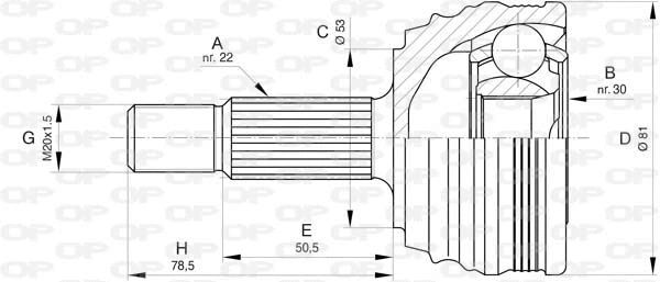 Joint Kit, drive shaft (CVJ5838.10)