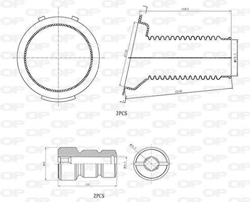 Dust Cover Kit, shock absorber (DCK5016.04)