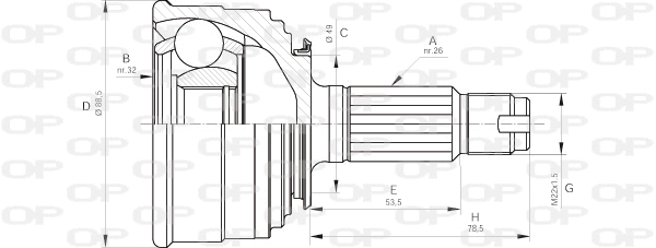 Joint Kit, drive shaft (CVJ5041.10)