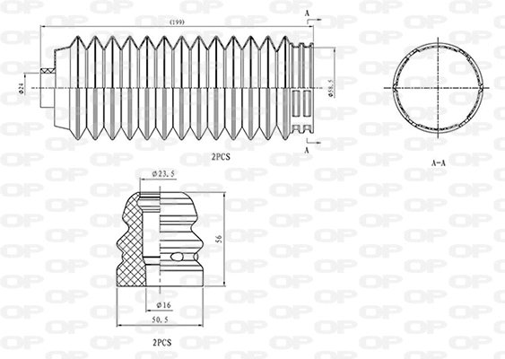 Dust Cover Kit, shock absorber (DCK5072.04)