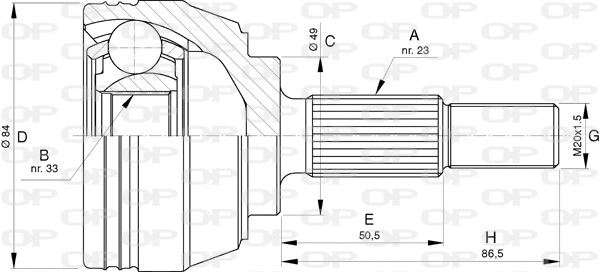 Joint Kit, drive shaft (CVJ5727.10)