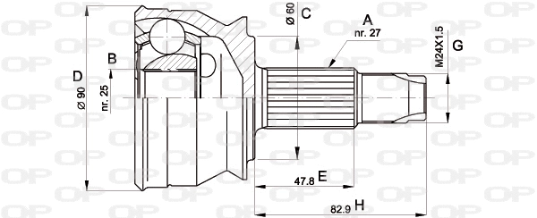 Joint Kit, drive shaft (CVJ5154.10)