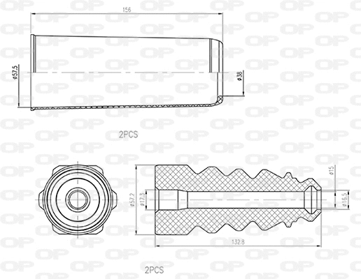 Dust Cover Kit, shock absorber (DCK5019.04)