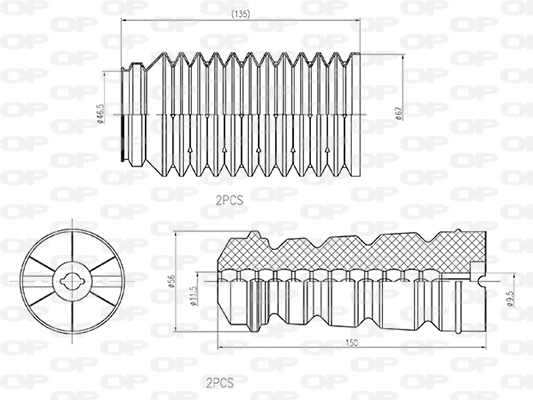 Dust Cover Kit, shock absorber (DCK5031.04)