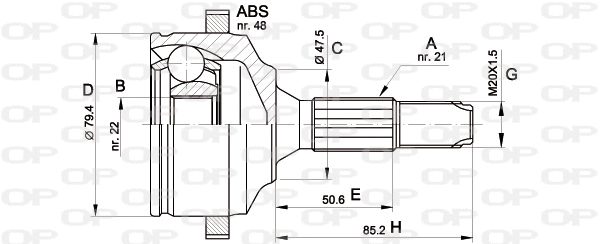 Joint Kit, drive shaft (CVJ5369.10)