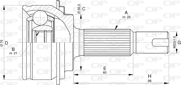 Joint Kit, drive shaft (CVJ5771.10)