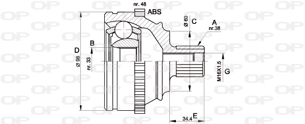 Joint Kit, drive shaft (CVJ5122.10)
