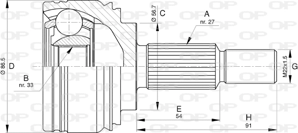 Joint Kit, drive shaft (CVJ5783.10)