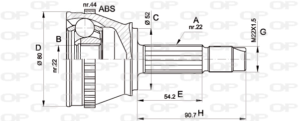 Joint Kit, drive shaft (CVJ5230.10)