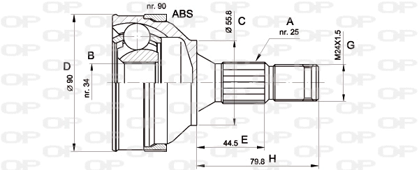 Joint Kit, drive shaft (CVJ5138.10)