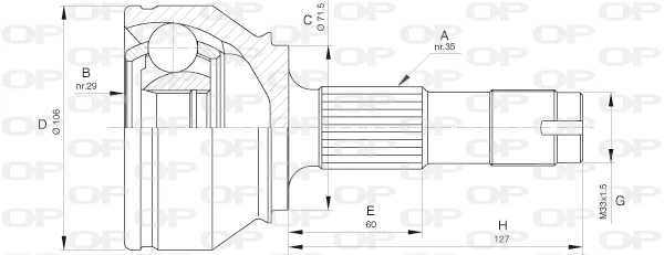 Joint Kit, drive shaft (CVJ5658.10)