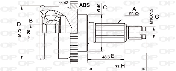 Joint Kit, drive shaft (CVJ5479.10)