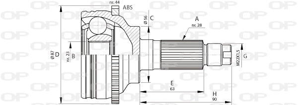 Joint Kit, drive shaft (CVJ5696.10)