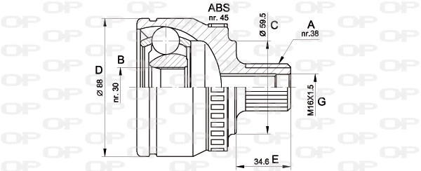 Joint Kit, drive shaft (CVJ5364.10)