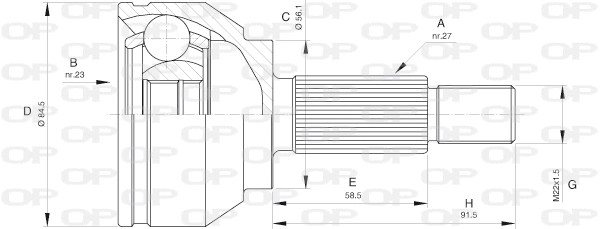 Joint Kit, drive shaft (CVJ5582.10)