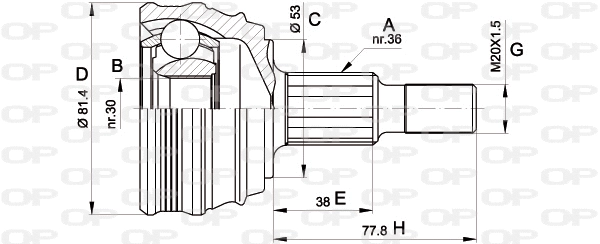 Joint Kit, drive shaft (CVJ5235.10)