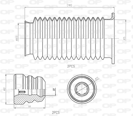 Dust Cover Kit, shock absorber (DCK5040.04)