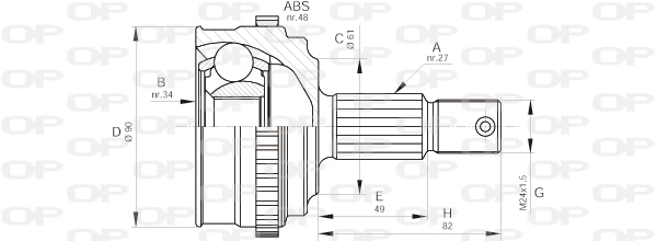 Joint Kit, drive shaft (CVJ5220.10)
