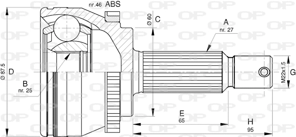 Joint Kit, drive shaft (CVJ5786.10)