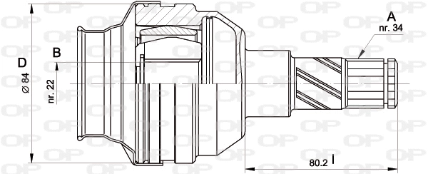 Joint Kit, drive shaft (CVJ5427.20)