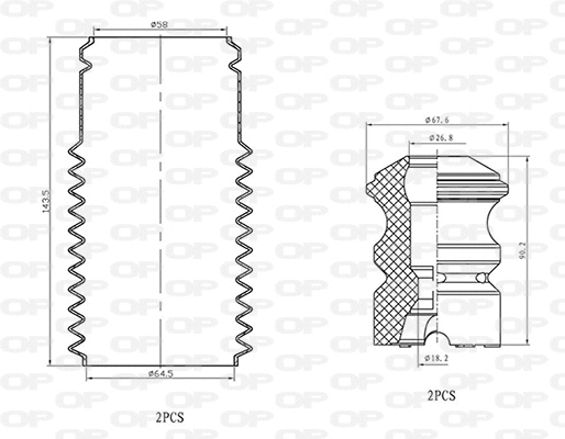 Dust Cover Kit, shock absorber (DCK5005.04)