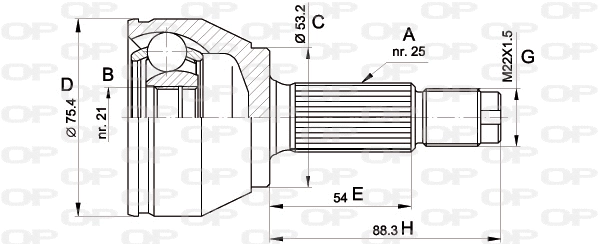 Joint Kit, drive shaft (CVJ5514.10)