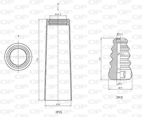 Dust Cover Kit, shock absorber (DCK5021.04)