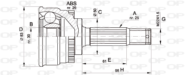Joint Kit, drive shaft (CVJ5484.10)